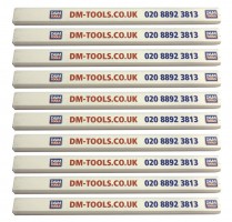 D&M Branded Carpenters Pencil White - Medium Lead (Pack of 10) £3.99
